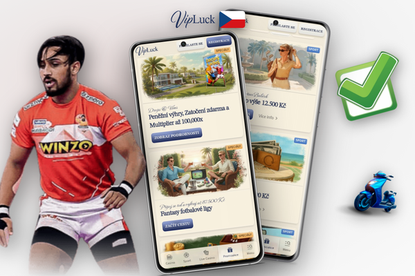 Mobilní registrační formulář Vipluck Kasina se zvýrazněným polem pro zadání promo kódu