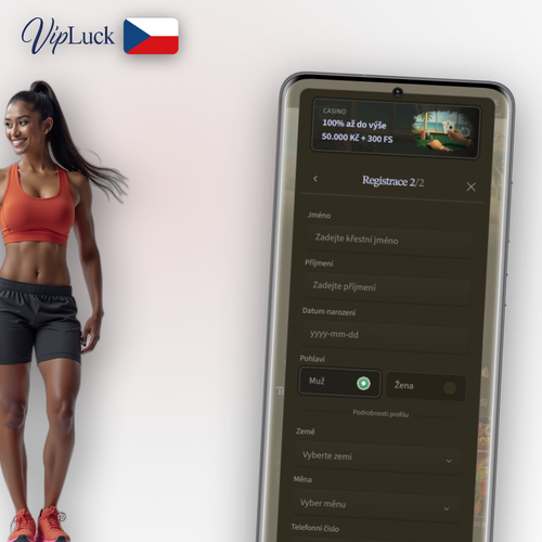 Vipluck Kasino registrace – přihlašovací formulář s ikonami platebních karet a Bitcoinu
